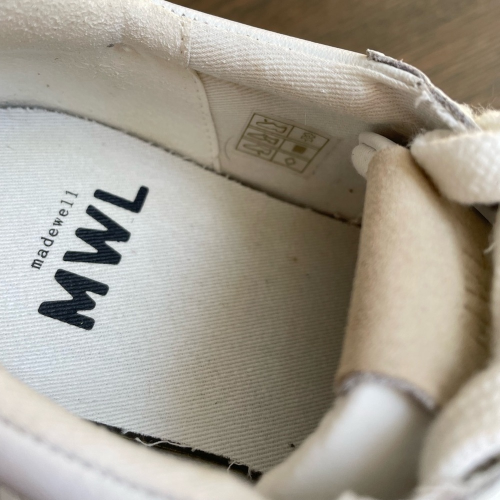 Madewell Court Sneakers in White Leather Ivory Multi - Picture 6 of 14